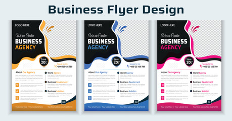Modern Business Flyer design, perfect for creative professional business. a4 flyer template, Editable Vector File
