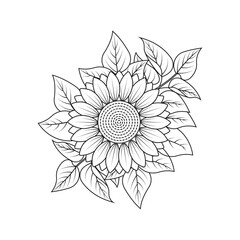 flower set with coloring petals plant