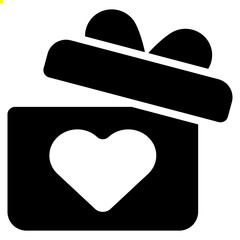 gift icon with glyph style and pixel perfect base. Suitable for website design, logo, app and UI. Based on the size of the icon in general, so it can be reduced.