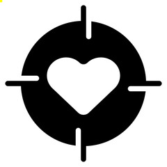 target icon with glyph style and pixel perfect base. Suitable for website design, logo, app and UI. Based on the size of the icon in general, so it can be reduced.