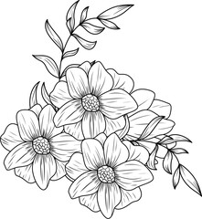 flower set with coloring petals banner