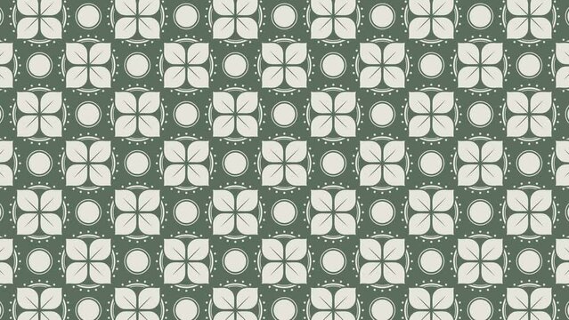 Floral seamless pattern animation. Endless video background. The batik pattern scroll and slowly zoomed upwards for 15 seconds. 4K 60fps