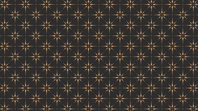 Floral seamless pattern animation. Endless video background. The batik pattern scroll and slowly zoomed upwards for 15 seconds. 4K 60fps