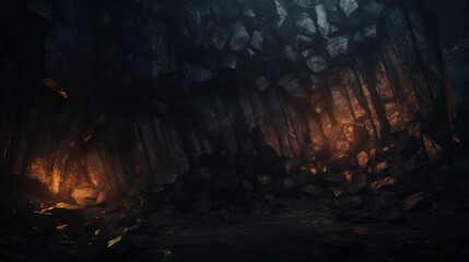 Mystical Cave Interior with Ethereal Light - obrazy, fototapety, plakaty