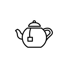 Teapot outline icons, minimalist vector illustration ,simple transparent graphic element .Isolated on white background