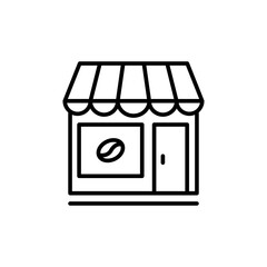 Coffee shop outline icons, minimalist vector illustration ,simple transparent graphic element .Isolated on white background