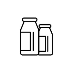 Milk bottle outline icons, minimalist vector illustration ,simple transparent graphic element .Isolated on white background