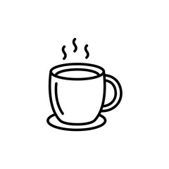 Coffee cup outline icons, minimalist vector illustration ,simple transparent graphic element .Isolated on white background