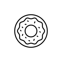 Donut outline icons, minimalist vector illustration ,simple transparent graphic element .Isolated on white background