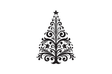 Christmas tree silhouette png vector