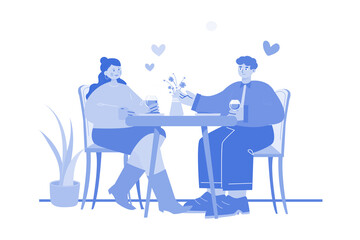 A couple having dinner together