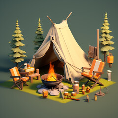 camping tent illustration