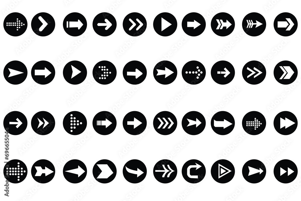 Poster arrows big black set icons. arrow icon. arrow vector collection. arrow. cursor. modern simple arrows