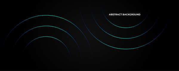 Abstract blue glowing geometric lines on dark background. Modern shiny blue rounded square lines pattern. Futuristic technology concept. Suit for poster, cover, banner, presentation, website, backdrop