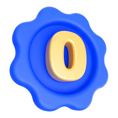3d Icon Number 0 render