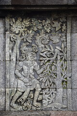 The carved stone in the of penataran temple, in Blitar, East Java, Indonesia