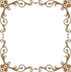 Set Square with Ornament Brown Color floral