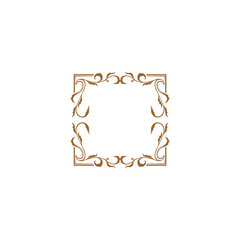 Set Square with Ornament Brown Color card