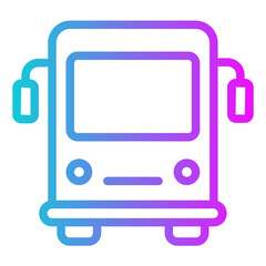 Bus Gradient Icon Design Vector