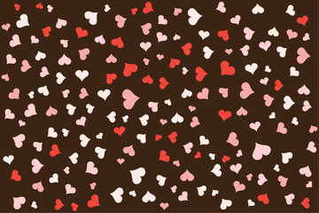 Red love heart shape abstract seamless trendy pattern for happy valentines day