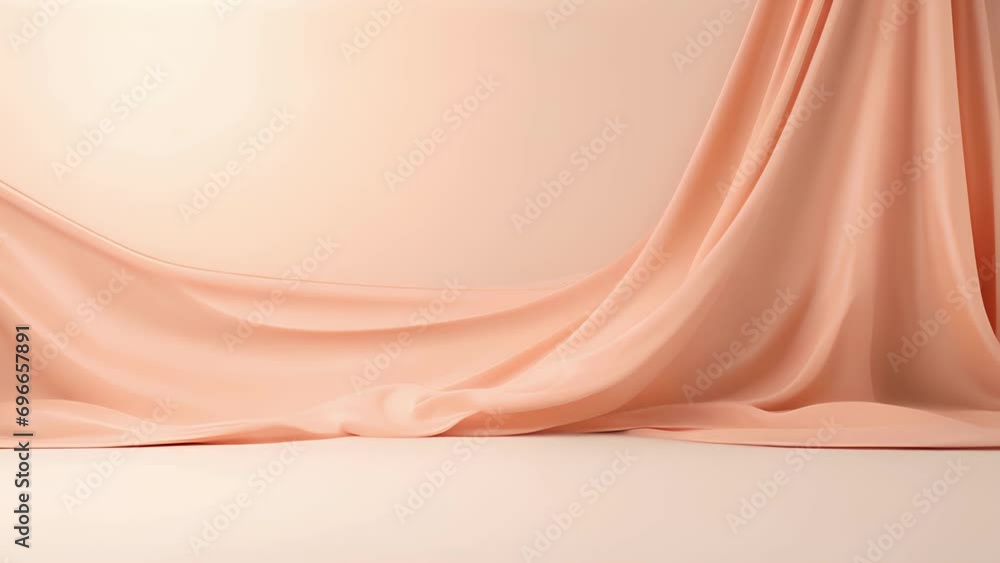 Poster minimalistic view of a peach fuzz color showcase backdrop, featuring a minimalist design with a soli