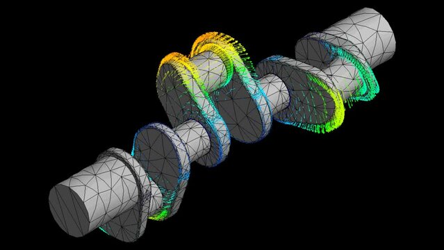 Mechanic simulation engineering - Finite element analysis of crankshaft displacement and stress