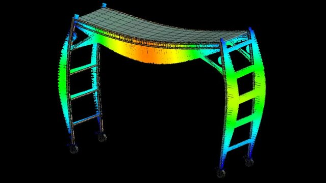 Mechanic simulation engineering - Finite element analysis of displacement and stress of construction site scaffolding