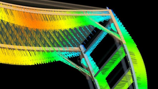 Mechanic simulation engineering - Finite element analysis of displacement and stress of construction site scaffolding