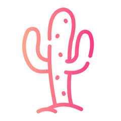 cactus Line Gradient Icon