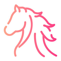 horse Line Gradient Icon