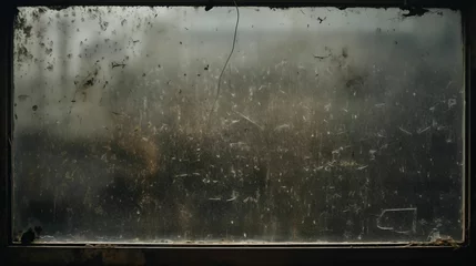 Fotobehang Image of a dusty and dirty window. © kept
