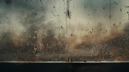 Image of a dusty and dirty window. - obrazy, fototapety, plakaty