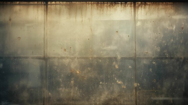 Image of a dusty and dirty window.