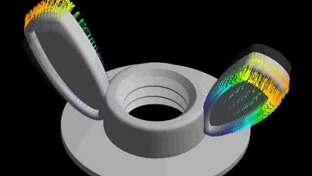 Mechanic simulation engineering - Finite element analysis of displacement and stress of wing nut