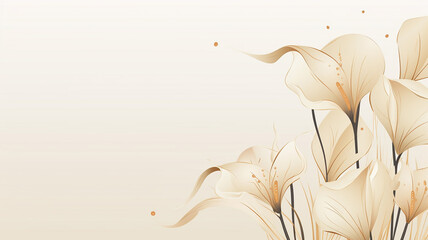floral banner background of creative minimalist hand drawn decorative artwork