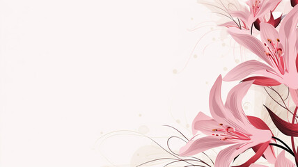 floral banner background of creative minimalist hand drawn