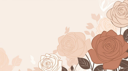 floral banner background of creative minimalist hand drawn background