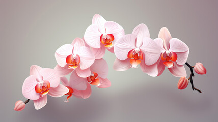 Beautiful orchid with shadow vector illustration design