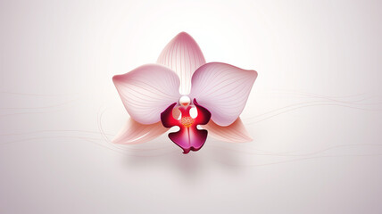 Beautiful orchid with shadow vector illustration background