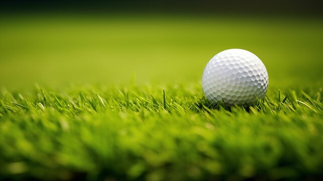 Image of a golf ball on the grass.