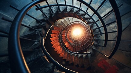 Spiral staircase of a lighthouse.