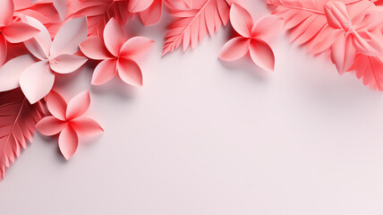 nature minimal background in pink flowers and tropical summer decoration wallpaper design