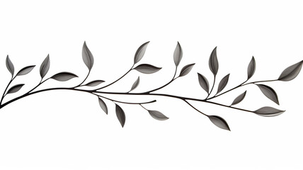 Minimalist botanical branch with leaves elements for wallpaper - obrazy, fototapety, plakaty