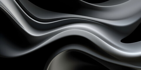 A black and white abstract background with smooth lines