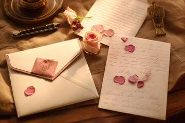 Heartfelt handwritten love letters and Valentine's Day cards