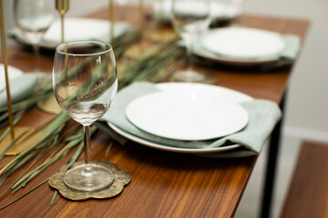 table set for a dinner 