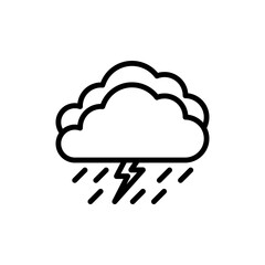 Thunder storm icon flat vector template design trendy