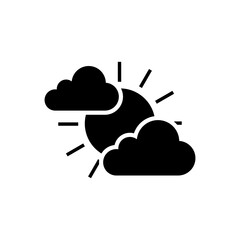 Partly cloudy icon flat vector template design trendy