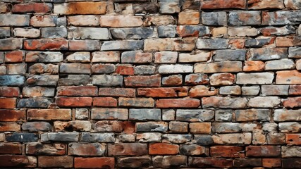 old brick wall and wooden floor, old interior.