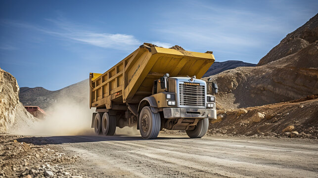 Truck Carrying of Dump Construction Strength of Rock Transportation